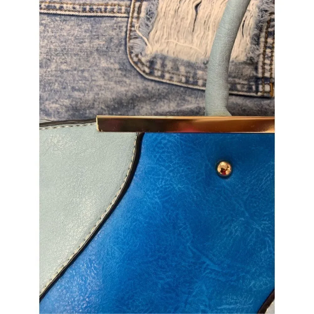 Blue Shades Striped Vegan Handbag